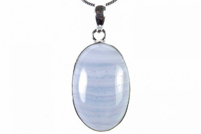 Blue Lace Agate Pendant (Necklace) - Sterling Silver #321561